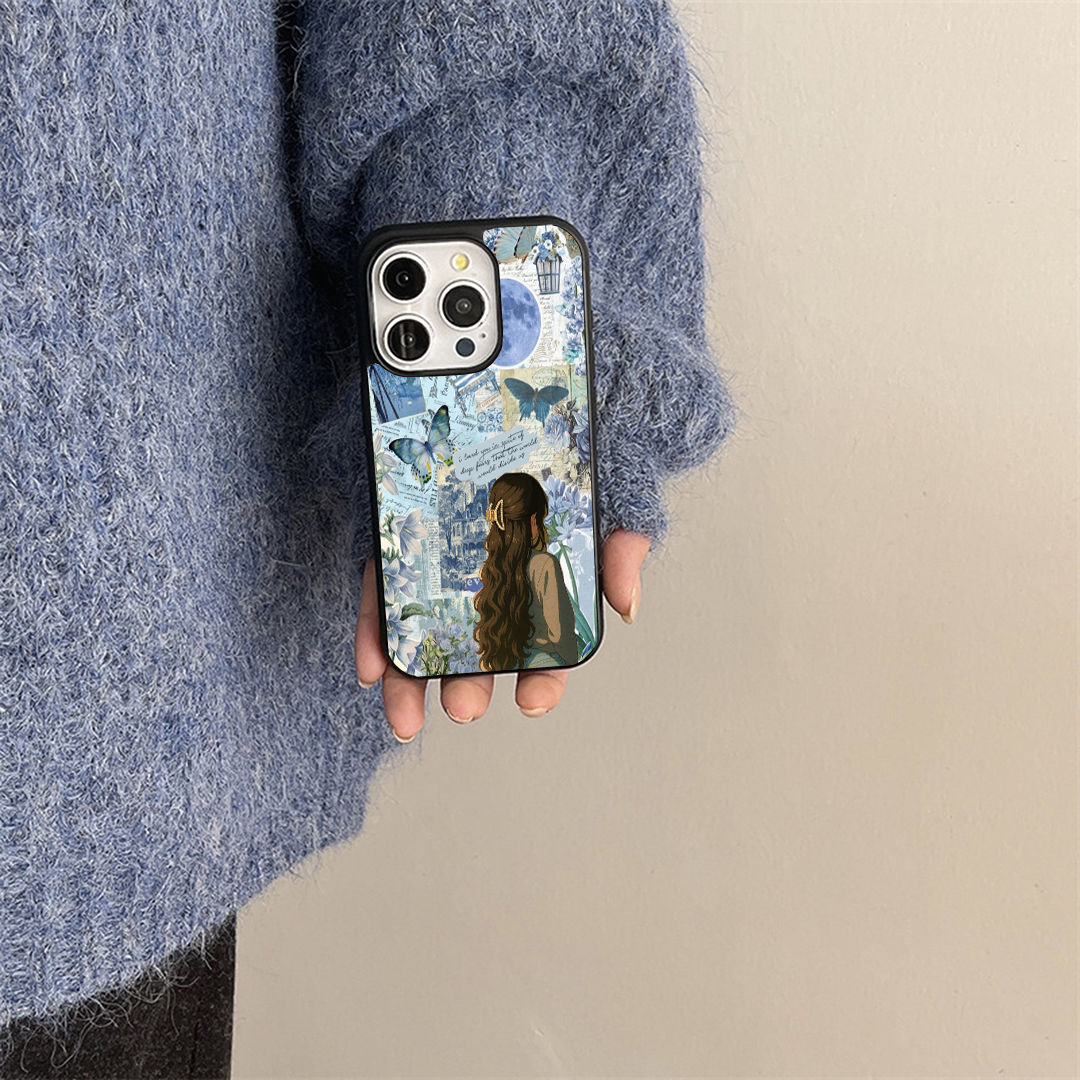 Autumnal Girl Vibey Stickers Printed Protective Case