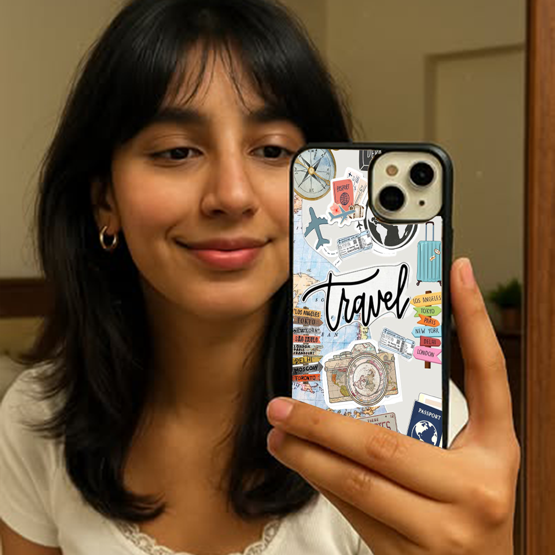 Travel Memories Vibey Stickers Printed Protective Case