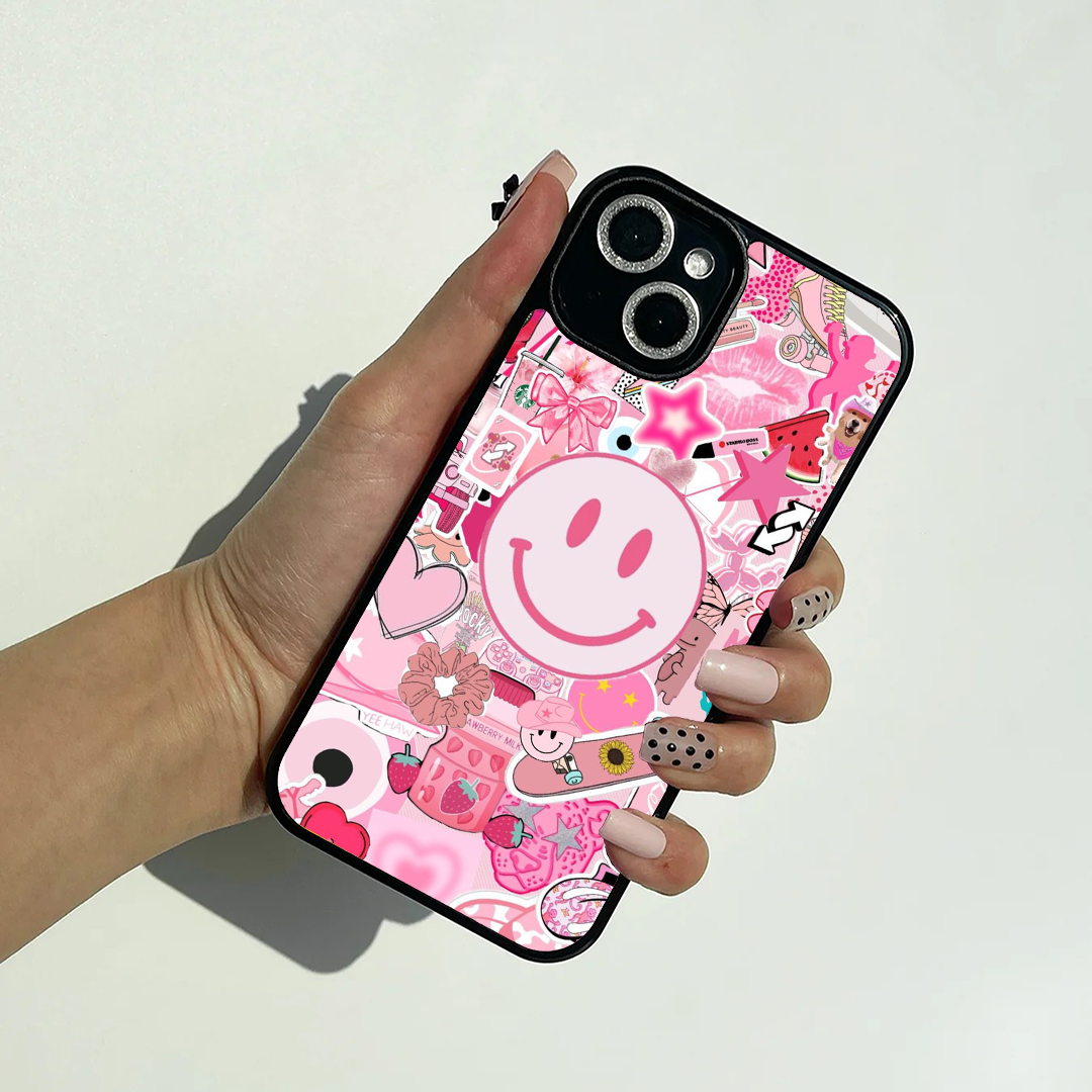 Happy Vibey Stickers Printed Protective Case