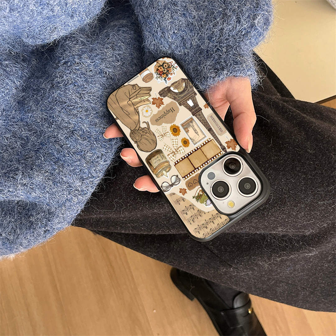 Vintage Happiness Vibey Stickers Printed Protective Case