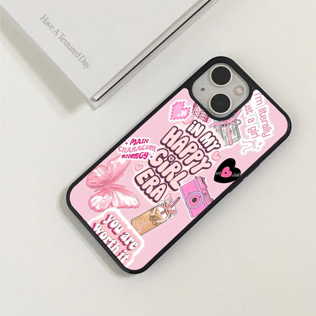 In My Happy Girl Era Vibey Stickers Printed Protective Case
