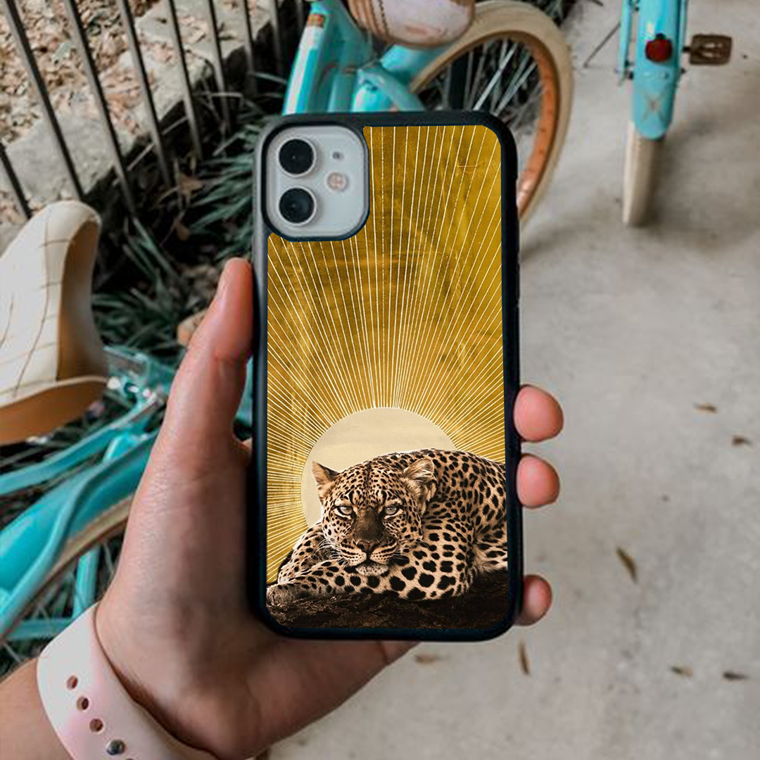 Shadow Wild Aura Leopard Printed Protective Phone Case Back Cover