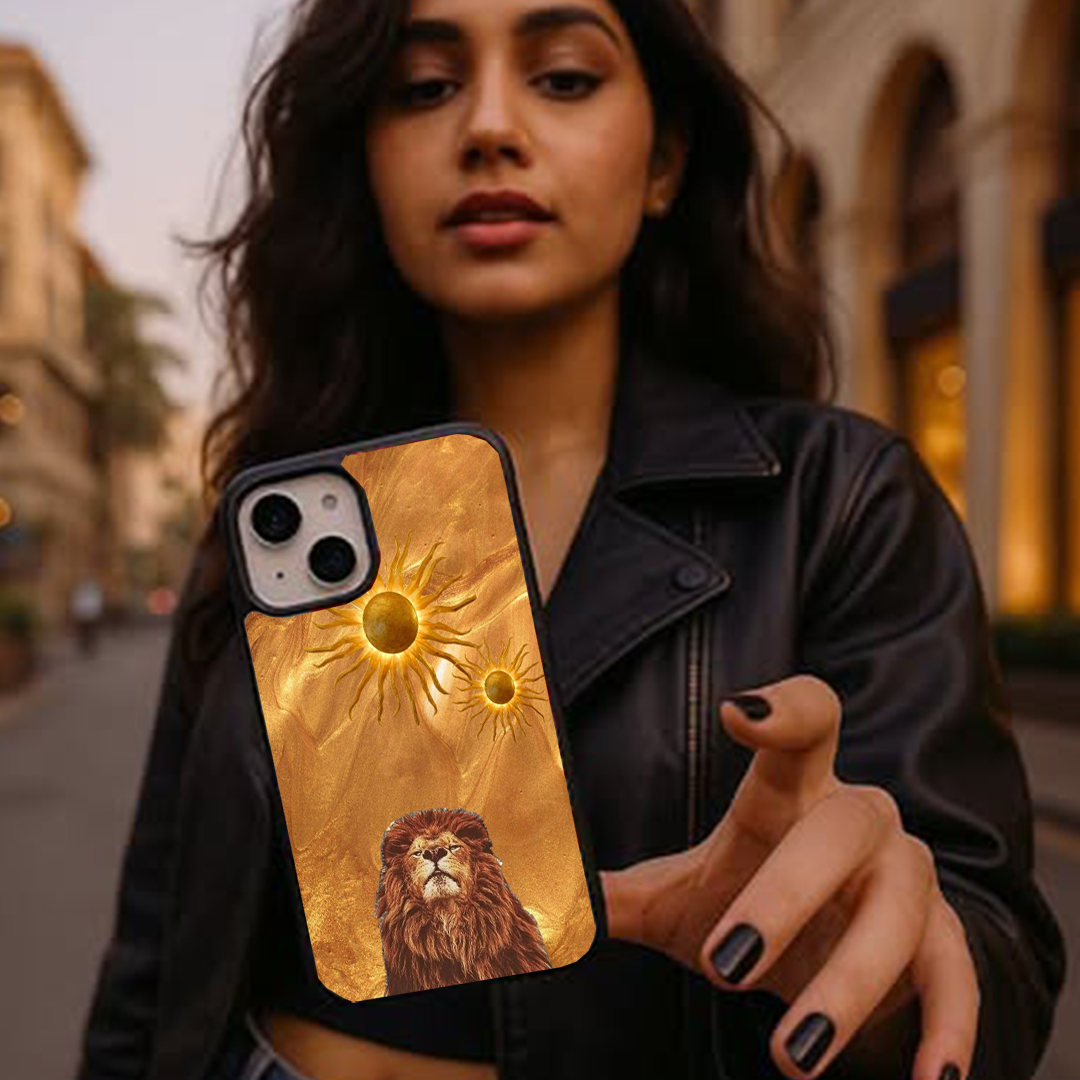 Alpha Wild Aura Lion Printed Protective Phone Case Back Cover