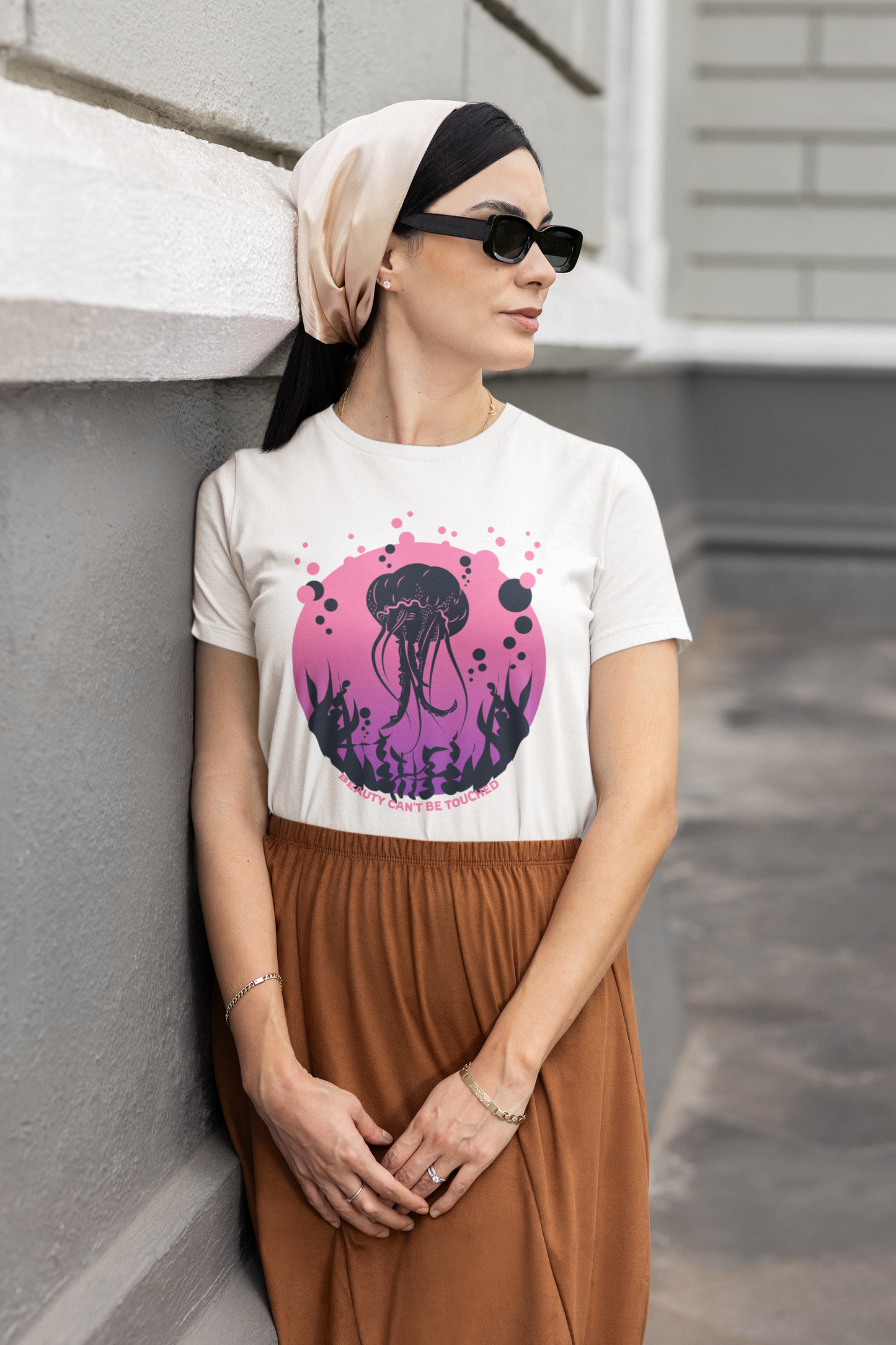 Beauty Can't Be Touched Printed White Unisex T-Shirt