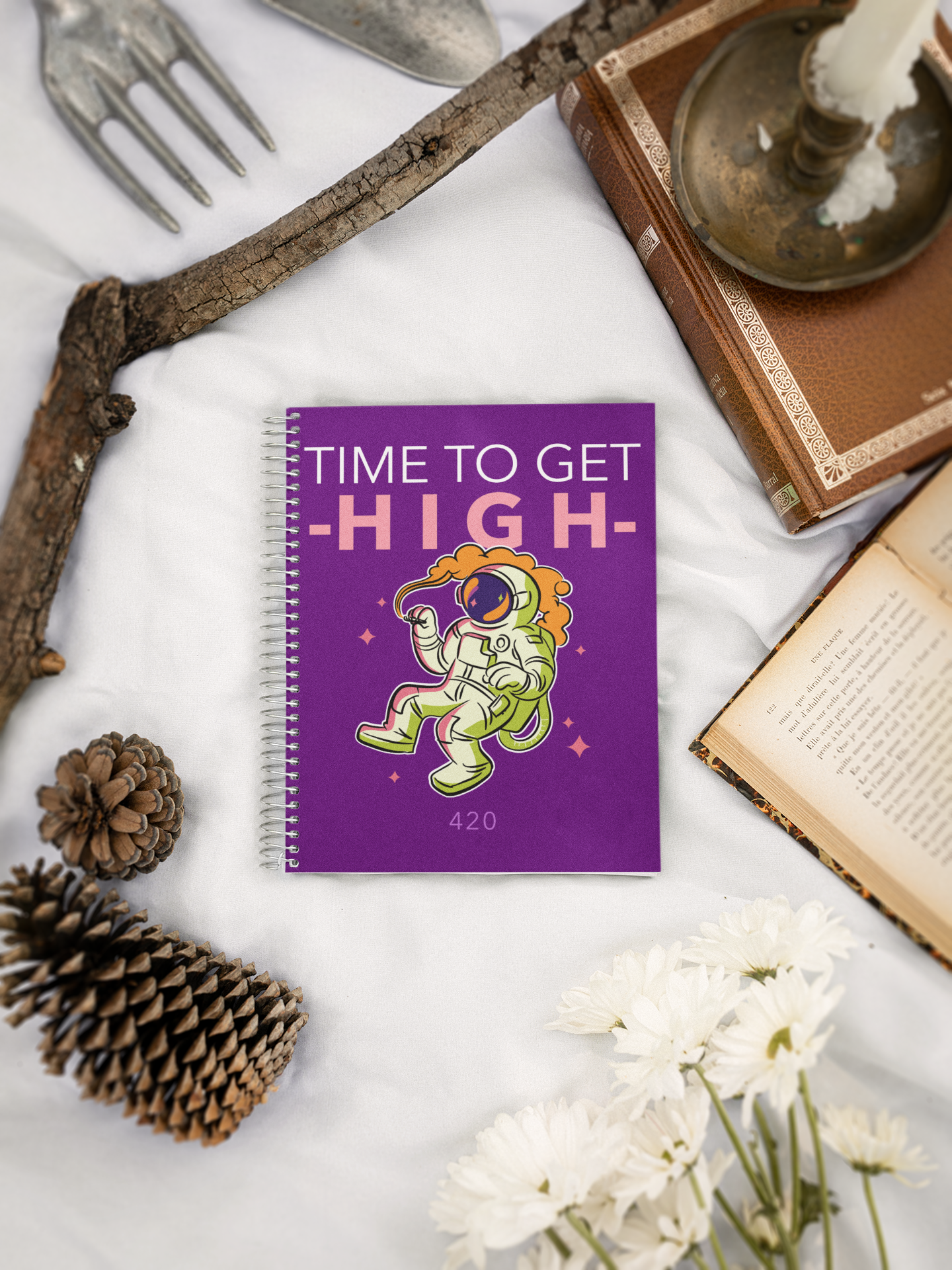 Time to get high A5 Spiral Notebook