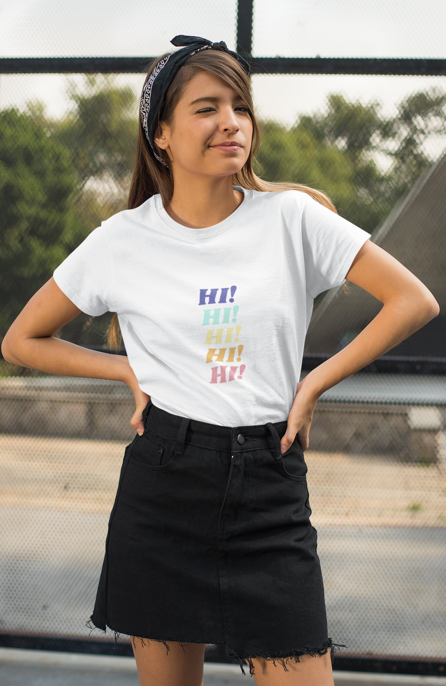 Hi Hi Hi Hi printed White Unisex T-Shirt