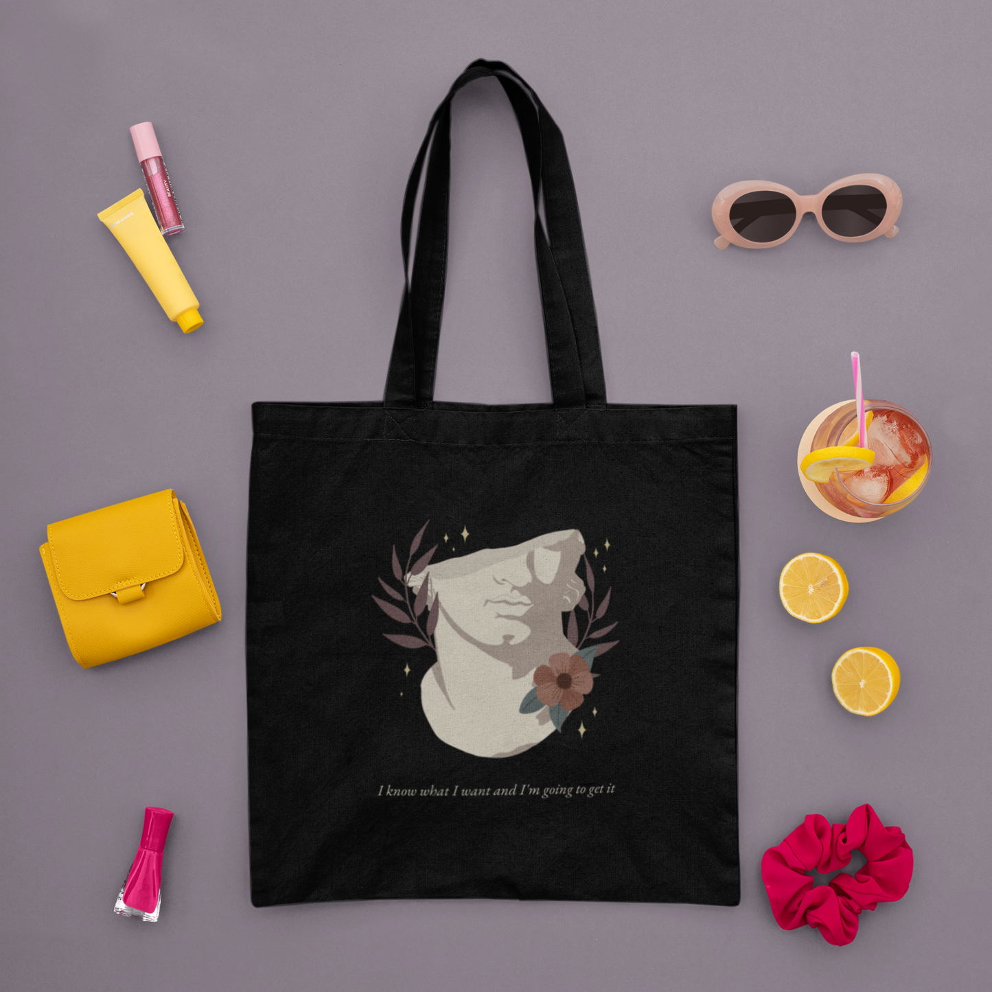 I know What I want and i am Going to Get it Printed Black Tote Bag
