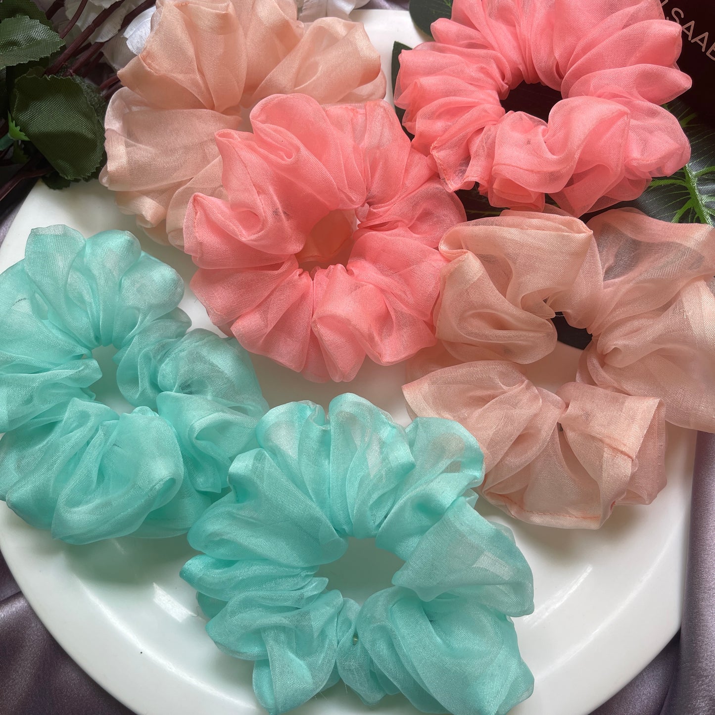 Pastel Organza Scrunchies