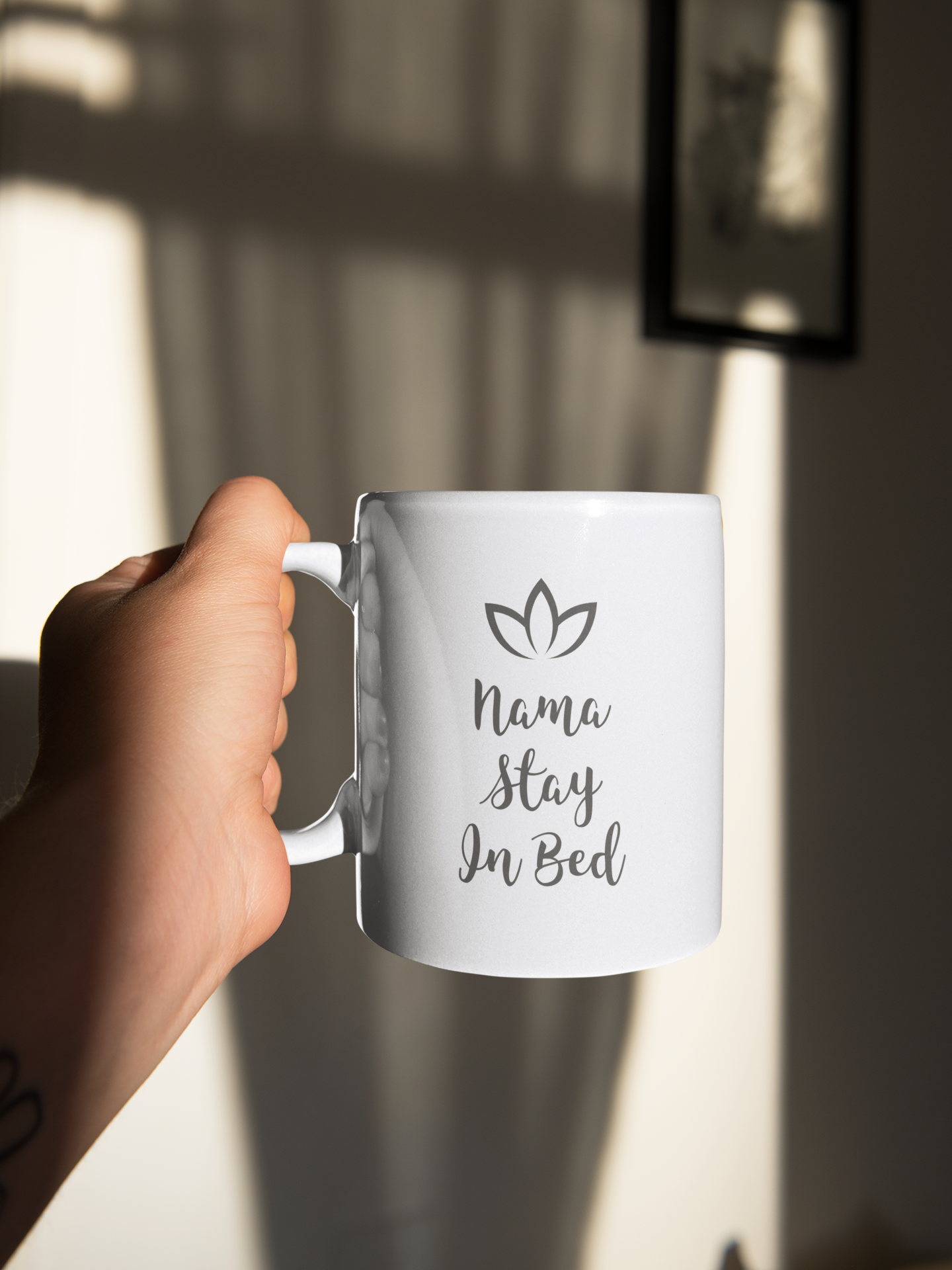 Nama Stay In Bed Printed White Coffee Mug