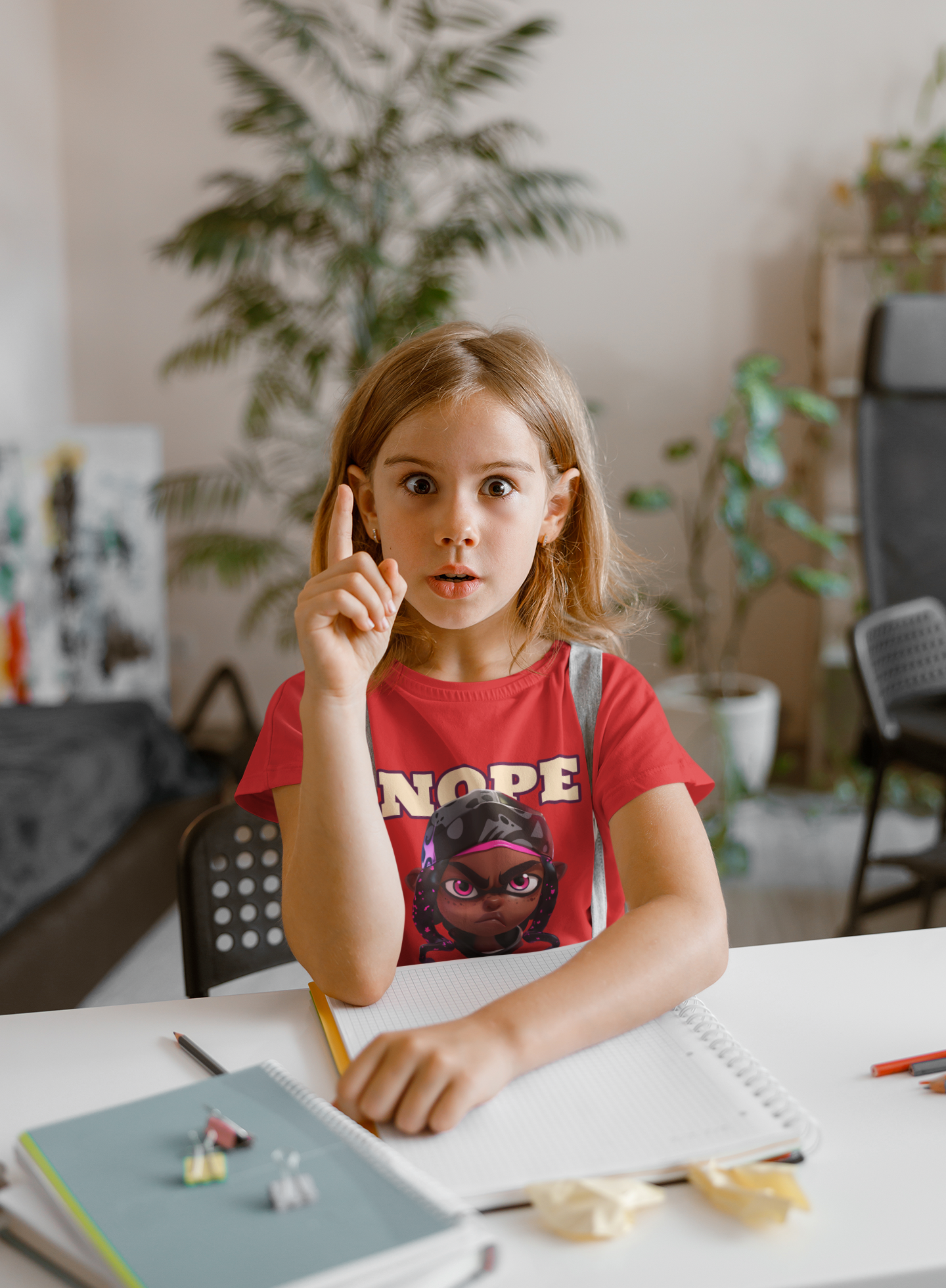 Nope Printed Red Kids T-shirts