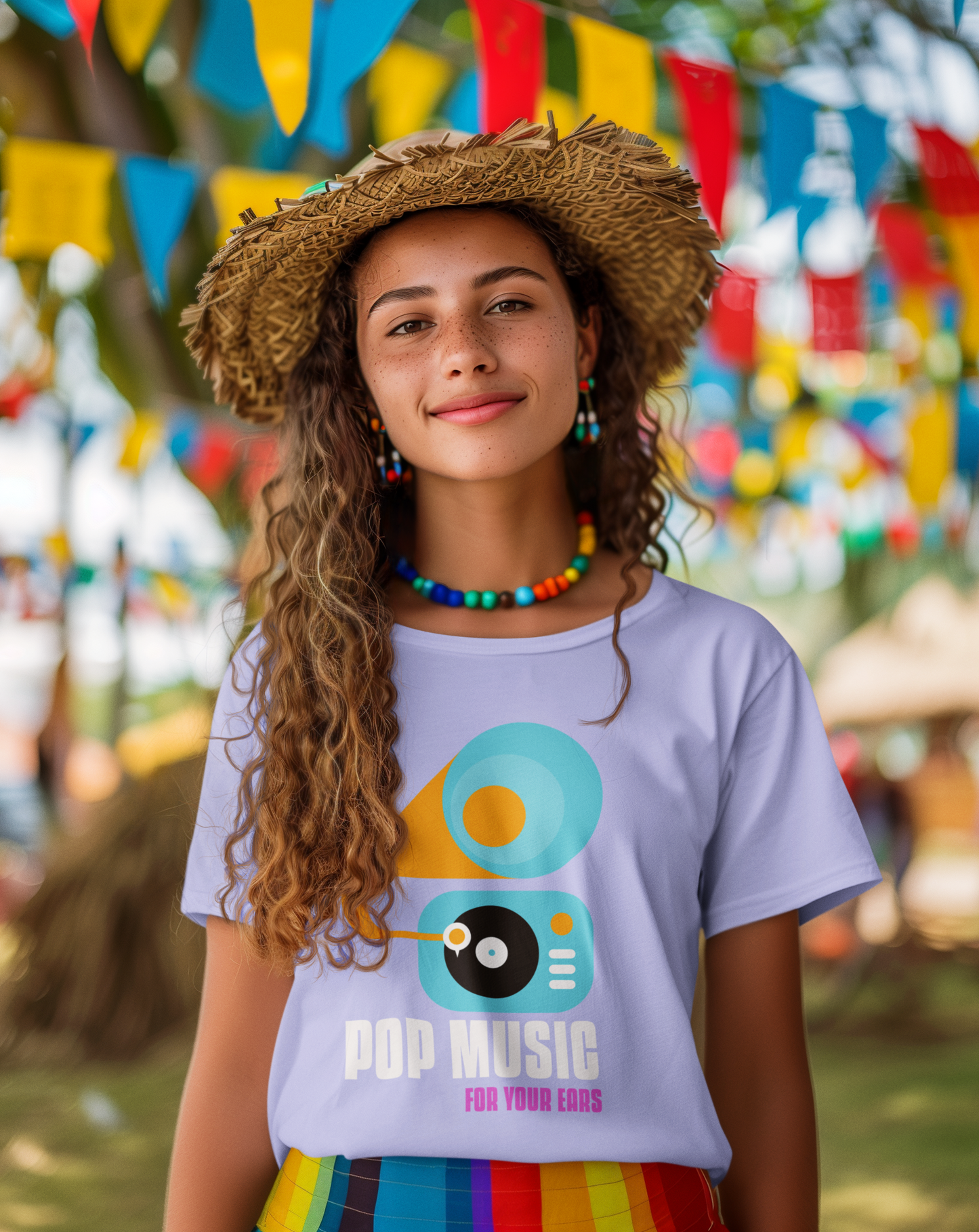 Pop Music For Your Ears Printed Lavender Unisex T-Shirt