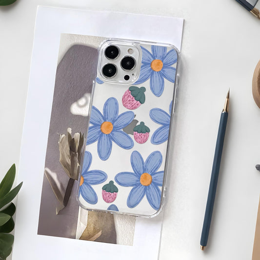 Blue Flowers Printed Silicone case