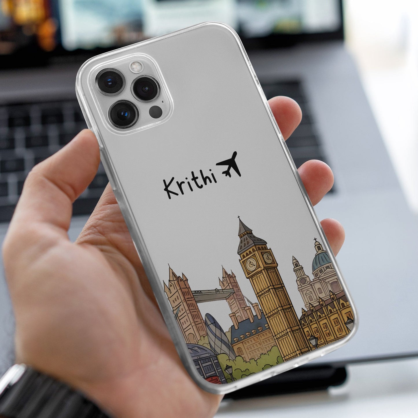 Travel Place Printed Transparent Silicone Case