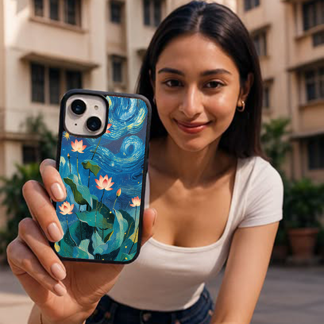 Cosmic Lotus Garden Art Glass case