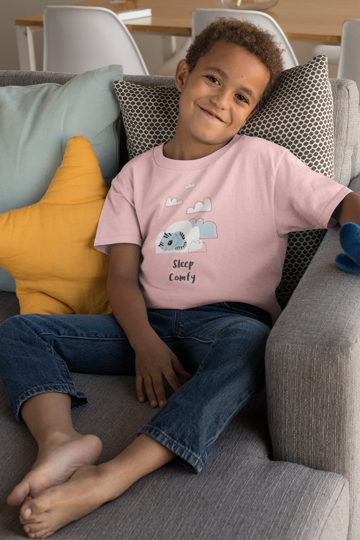 Sleep Comfy Printed Light Pink Kids T-shirts