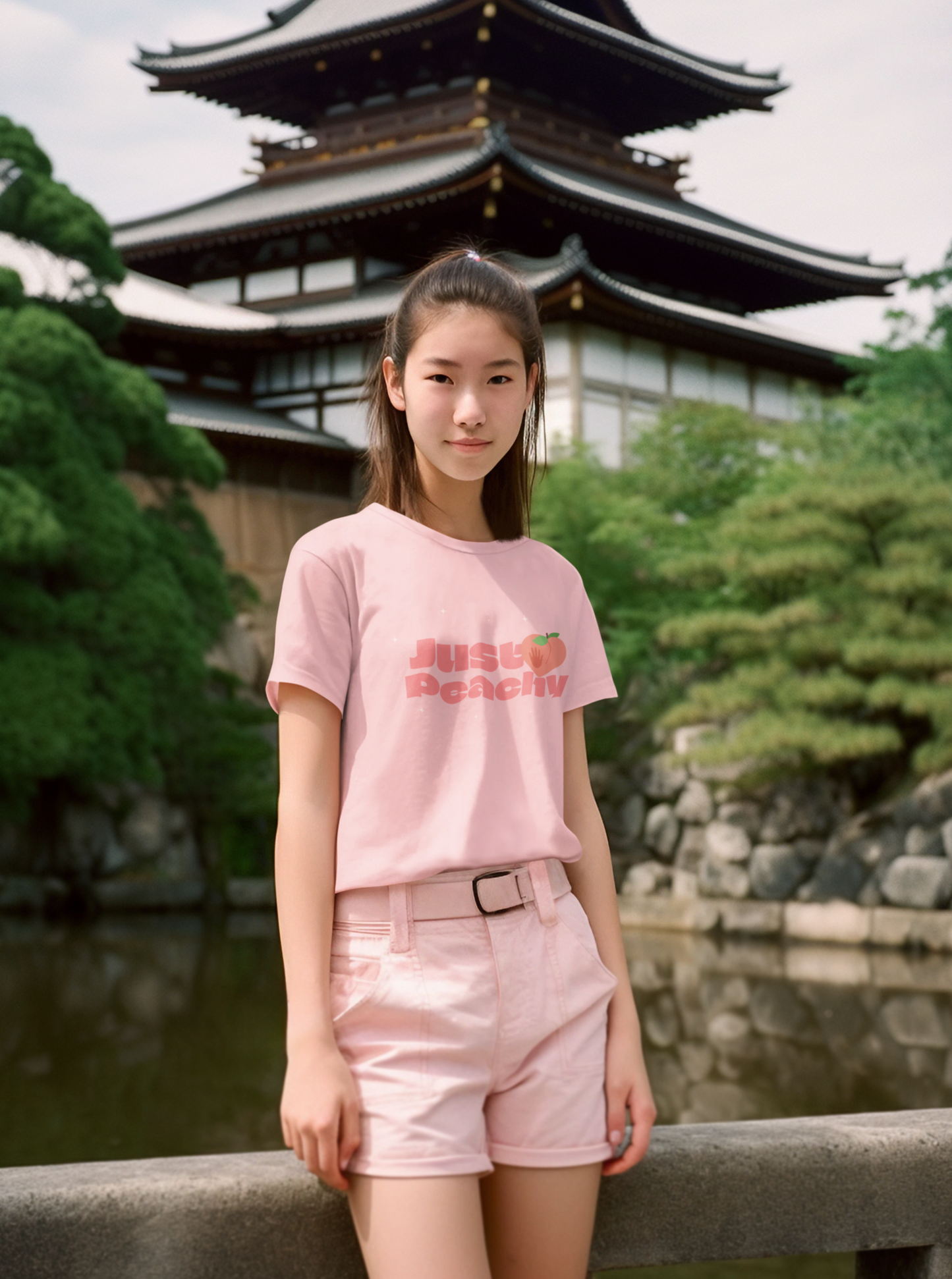 Just Peachy Printed Light Pink T-Shirt