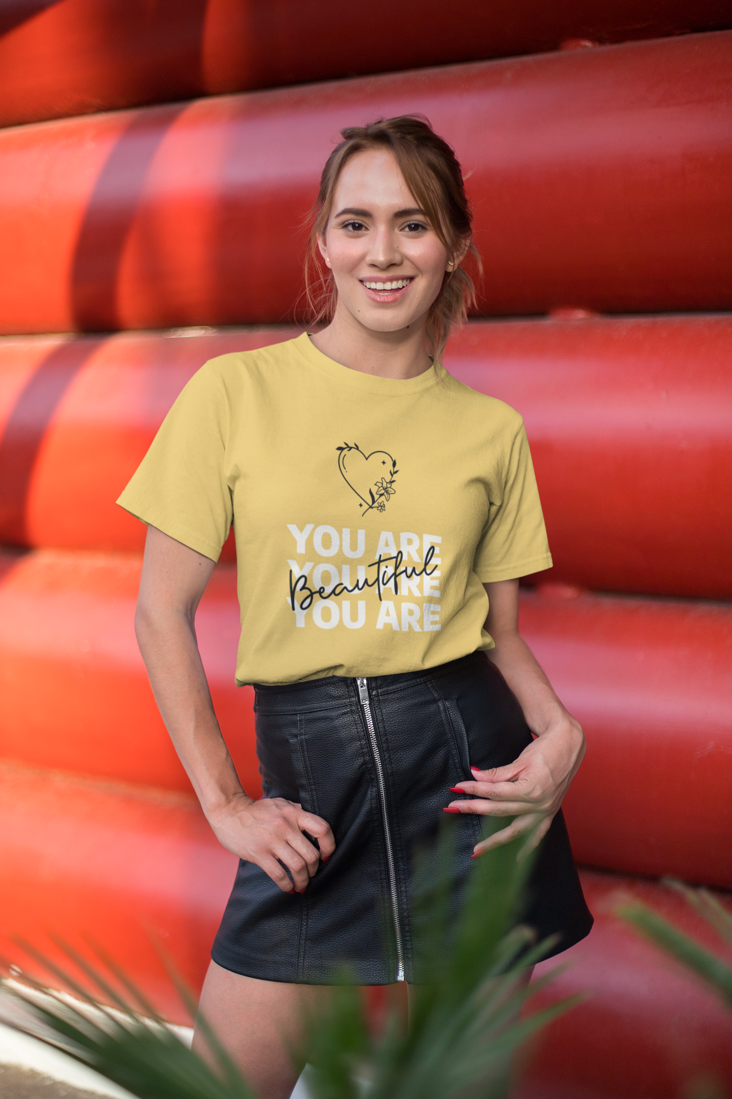 You are You are You are Beautiful Printed Yellow Unisex T-Shirt