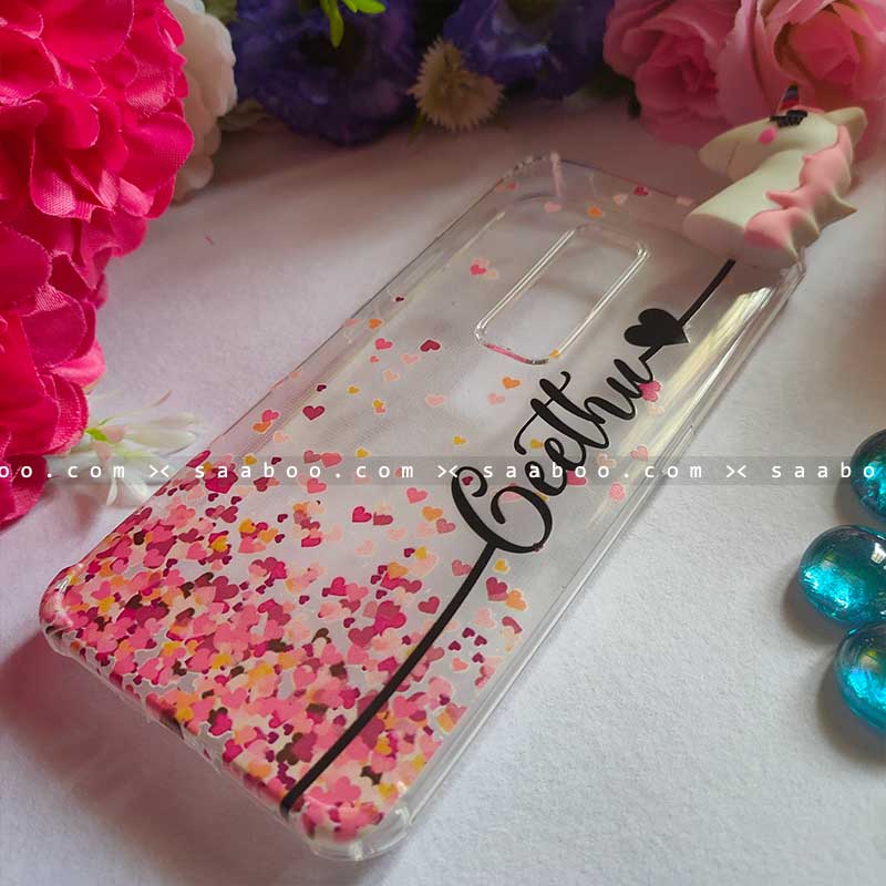 Unicorn Toy Transparent silicone case with Stylish Name