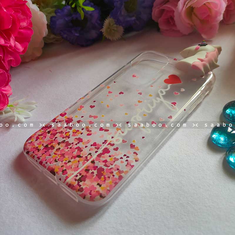Unicorn Toy Transparent silicone case with White Name