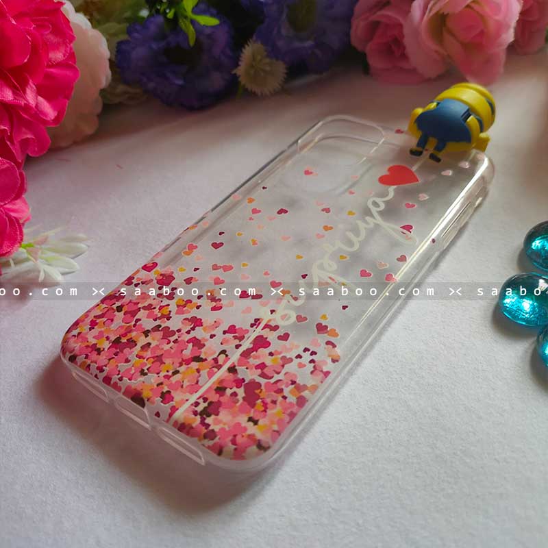 Minion Toy Transparent silicone case with White Name