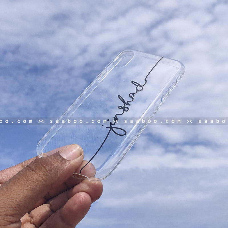 Silicone Case - saaboo - Transparent Silicone case with Black Name