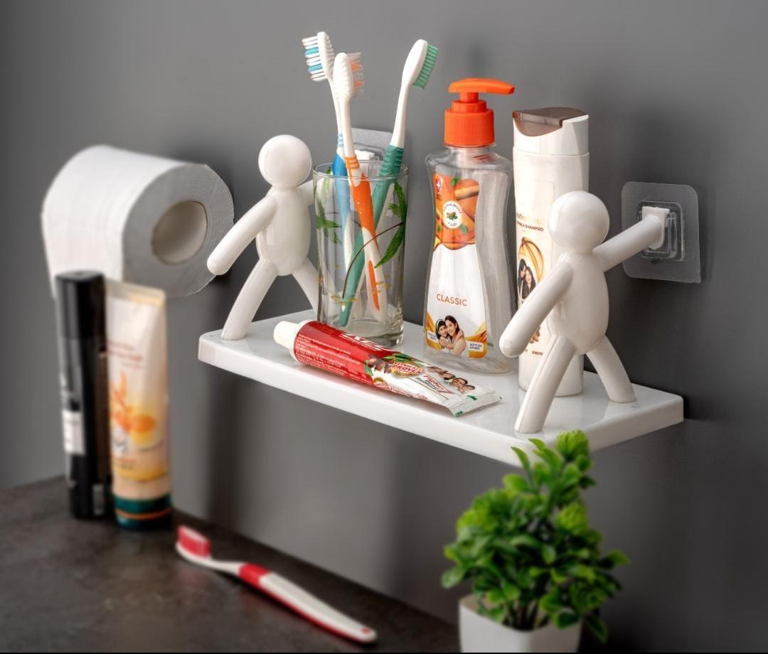 Enterprise Self Adhesivecute Floating Shelves Wall Shelf for Kitchen Bathroom Entryway White