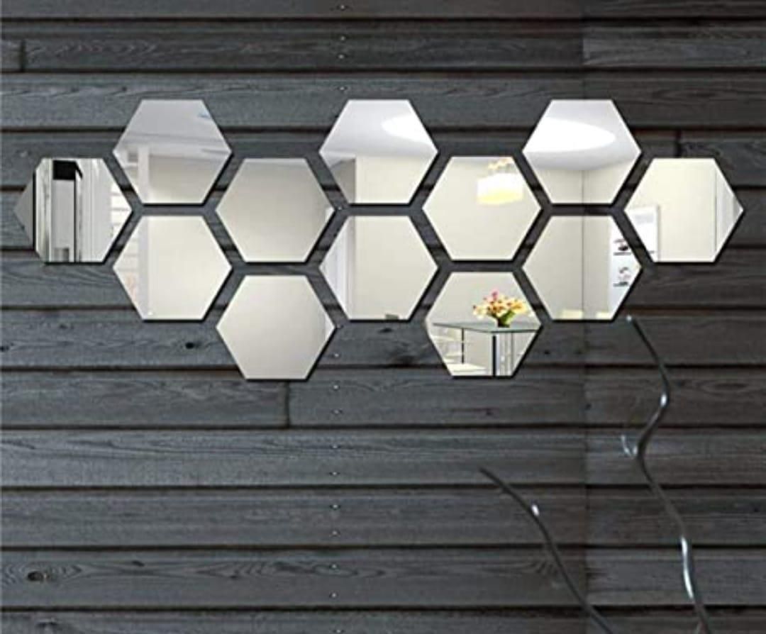 3D Acrylic Hexagon Mirror Wall Stickers