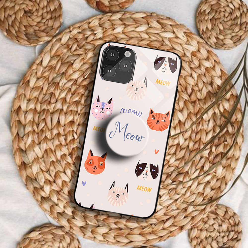 Meow Printed Glossy Protective case
