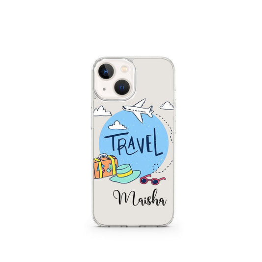 Transparent Silicone case with Travel World Name printed