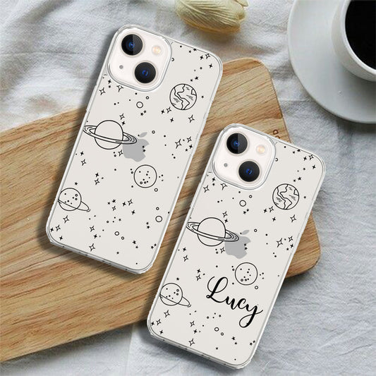 Transparent Silicone case with Universe Printed