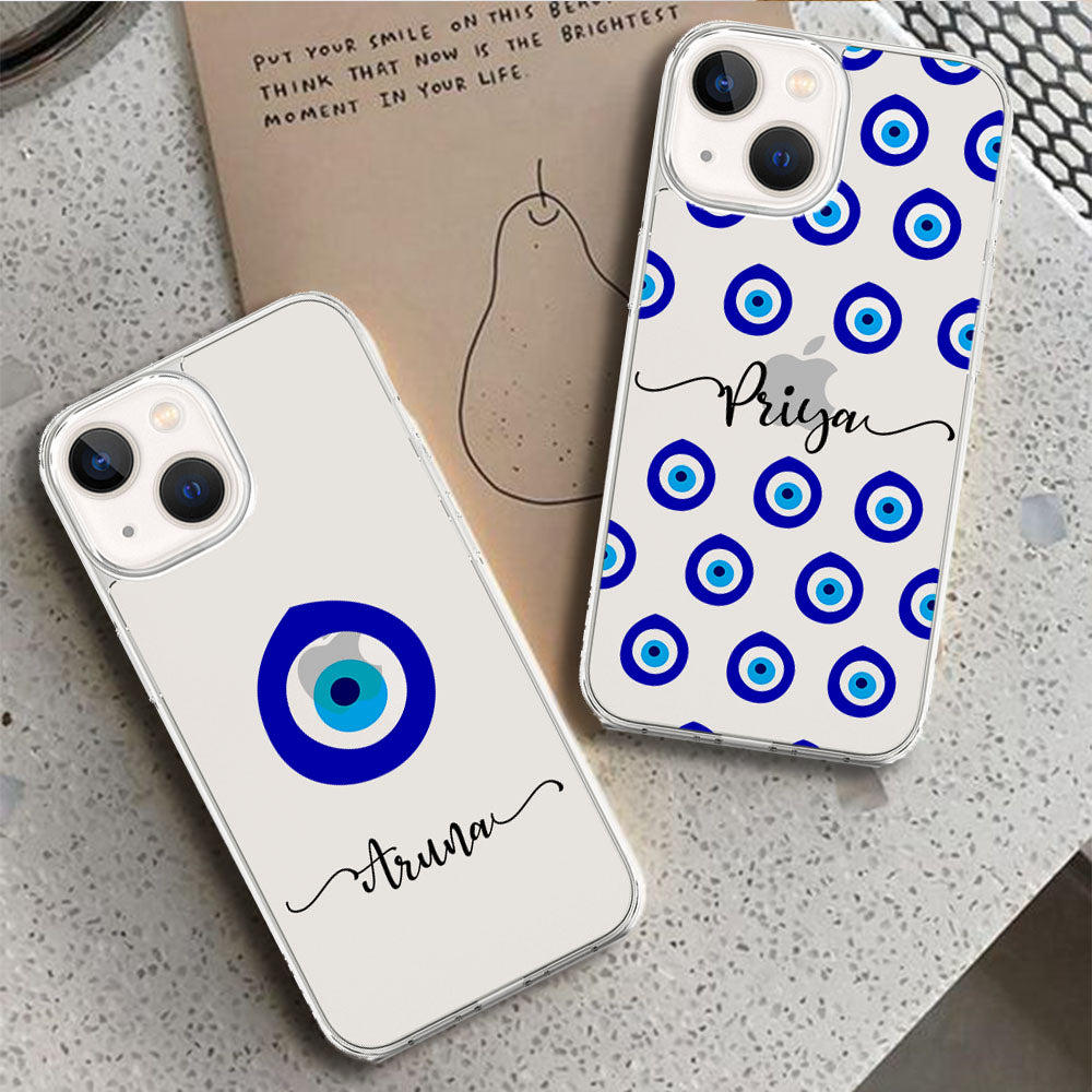 Transparent Silicone case with Evil Eye Printed S A A B O O Transparent Silicone case with Evil Eye Printed S A A B O O