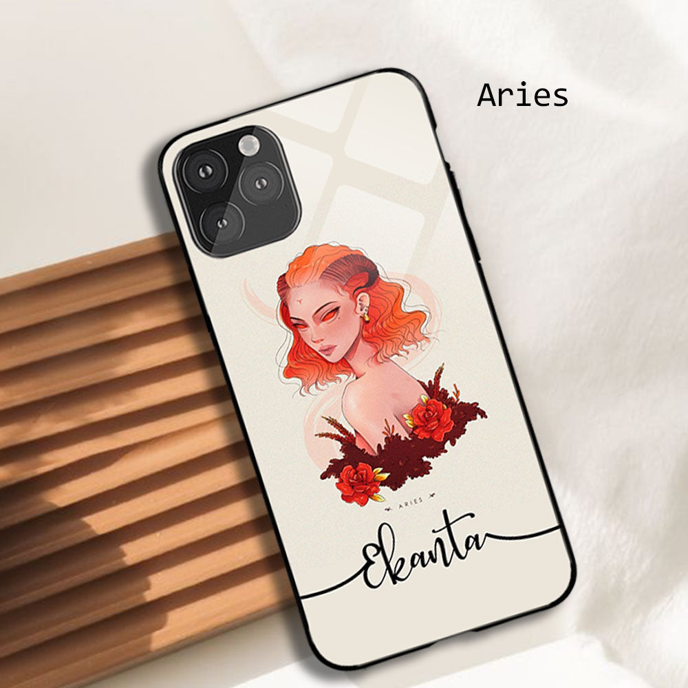 Aries Zodiac Sign Name Glossy Protective case