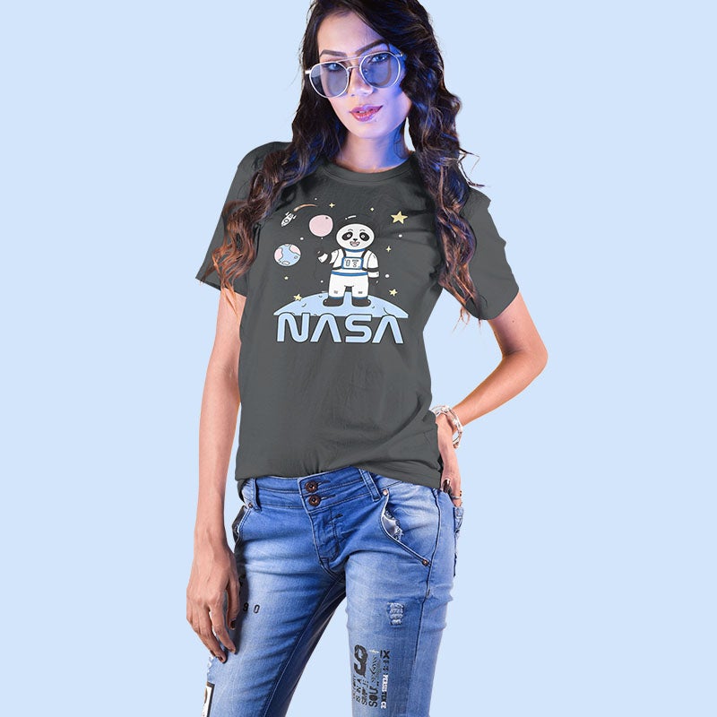 NASA Panda Steel Grey Unisex T-Shirt