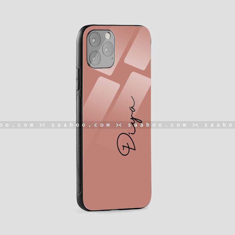 Glossy Protective Case With Coffee Color Name
