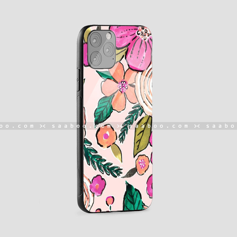 Glossy Protective Case With Animation Flower