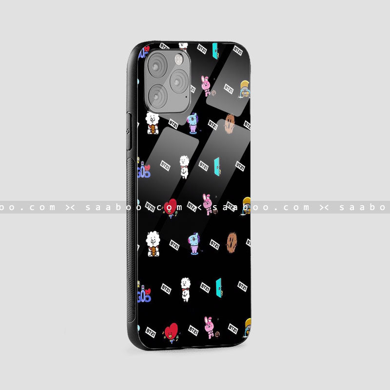 Glossy Protective Case With Black BT21