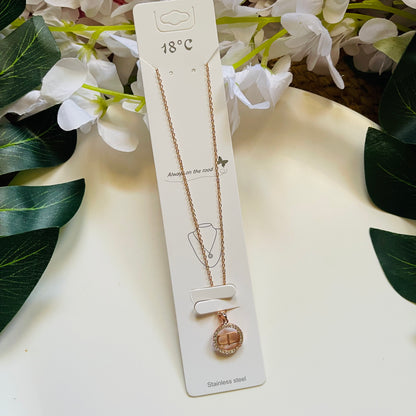 Elegant Rose Gold Stone Work Neckpiece