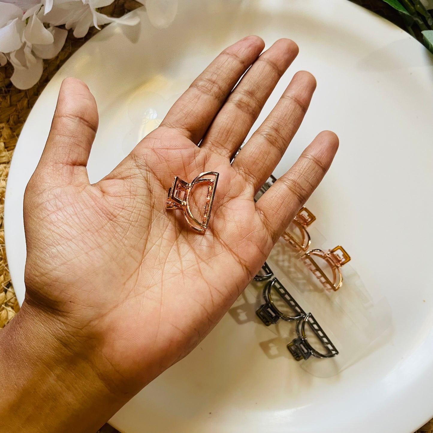 D Shape Mini Metal Hair Claw