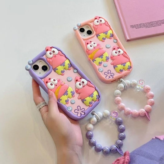 Cartoon Star Silicone Phone Case With Bracelet