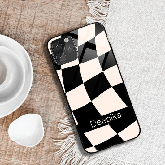 Abstract Chess Name glass case
