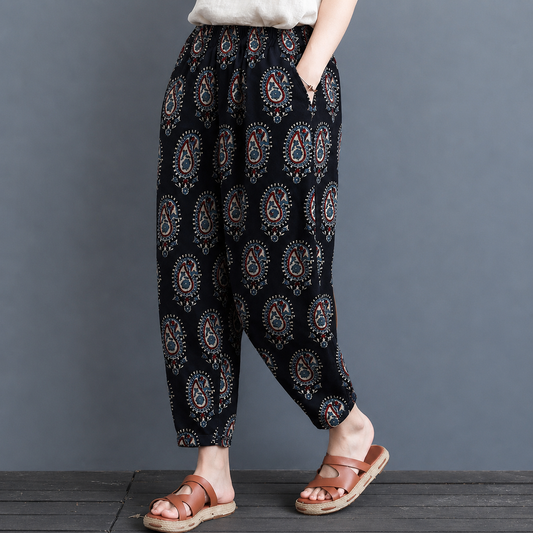 Women's Cotton Hand Block Printed Pants – Everyday Cotton Comfort