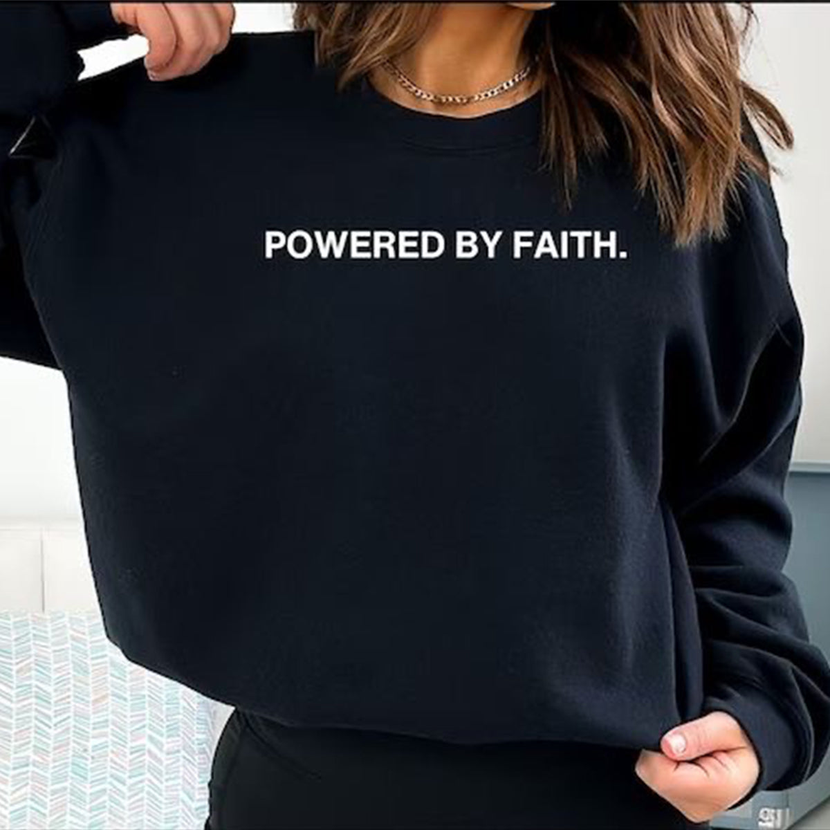 Powered By Faith Printed Unisex Oversized Sweatshirt