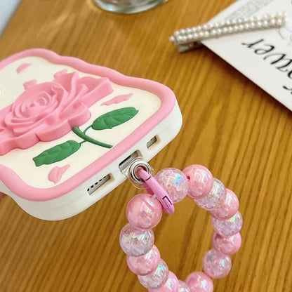 Rose Design Pink Chain Phone Case
