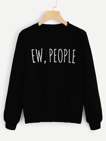 Ew, People Printed Unisex Oversized Sweatshirt