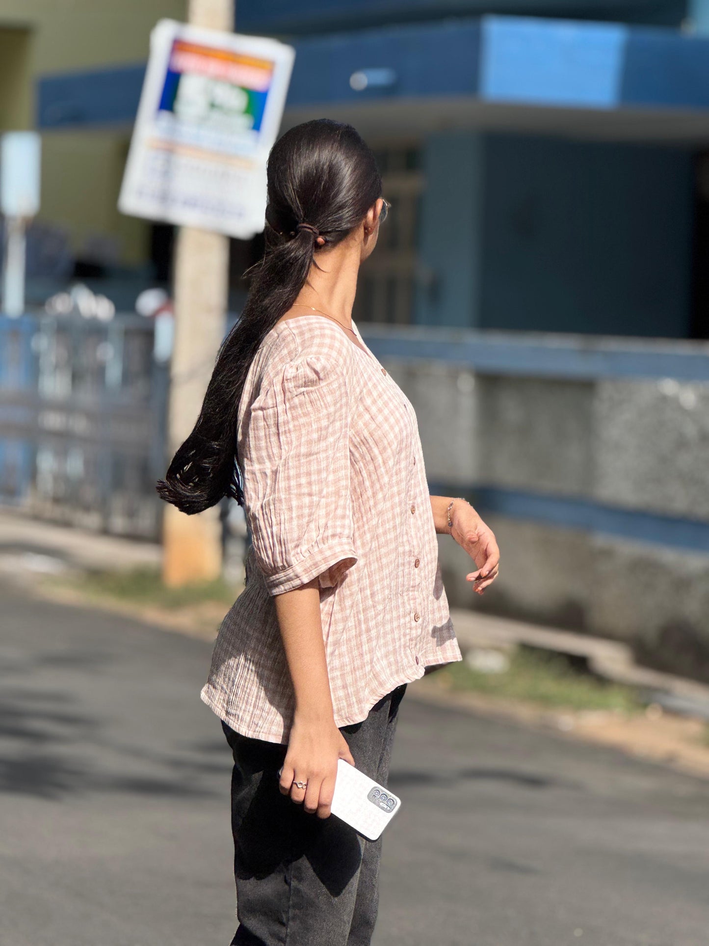 Crushed Checked Muslin Outfit