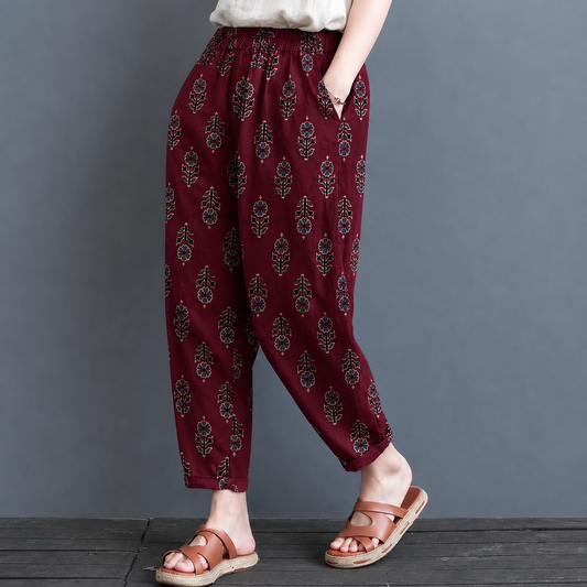 Women's Cotton Hand Block Printed Pants – Everyday Cotton Comfort