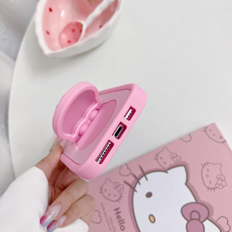 Bow Cat Flip Mirror Phone Case