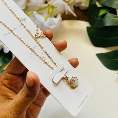 Star Cloud Rose Gold Stone Work Neckpiece