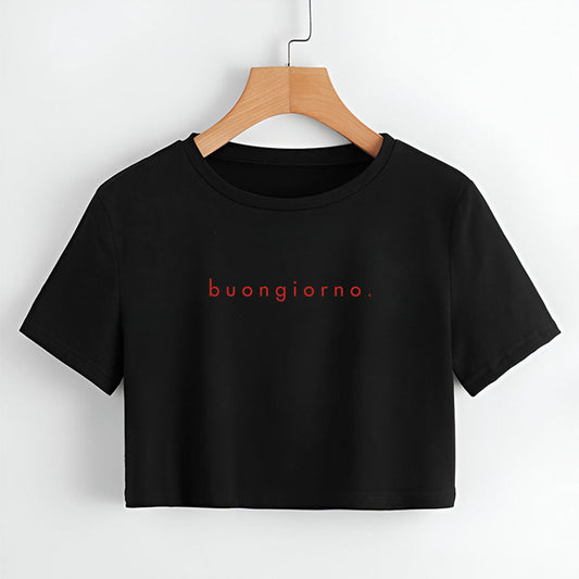 Buongiorno Black Crop Top