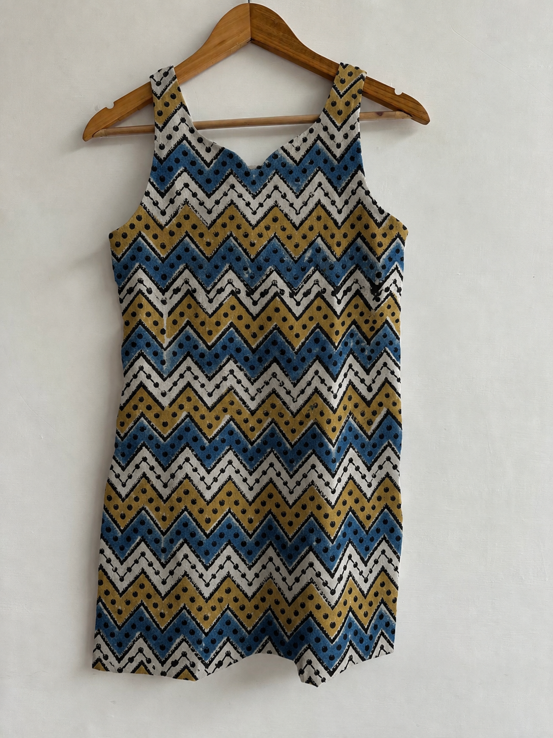 Hand Block Printed Premium Cotton Sleeveless Kurti